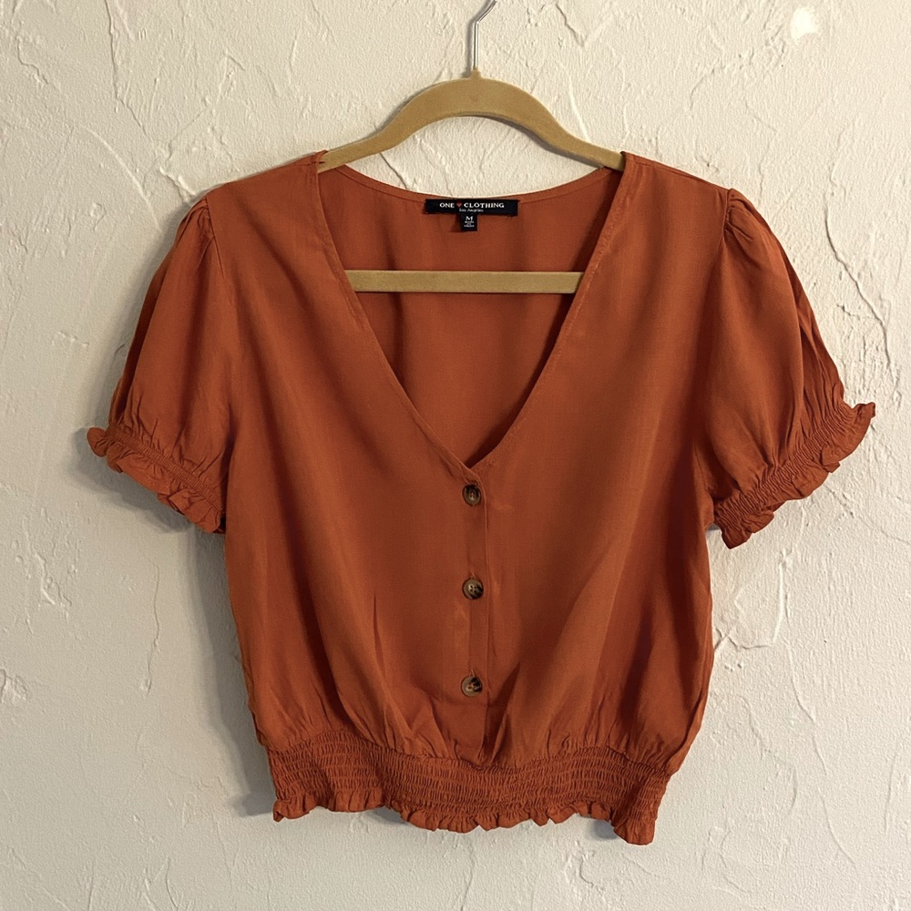 One Clothing Orange Button-Up Top